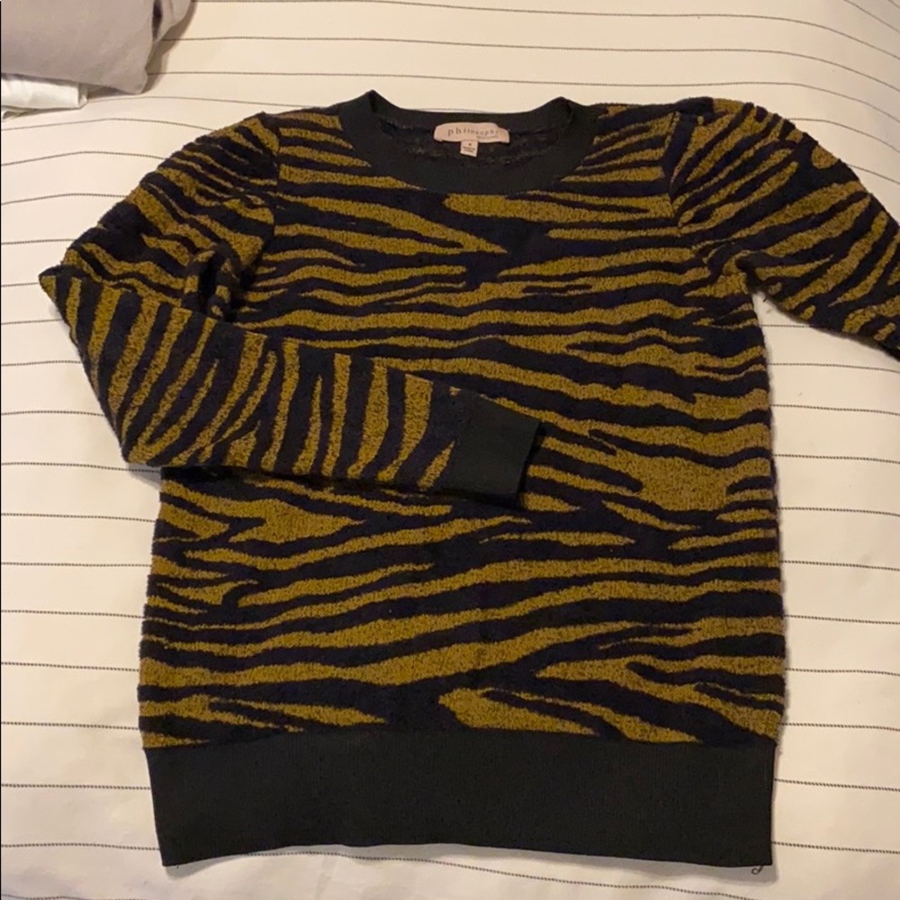 Philosophy Zebra Puff Sleeve Pullover
